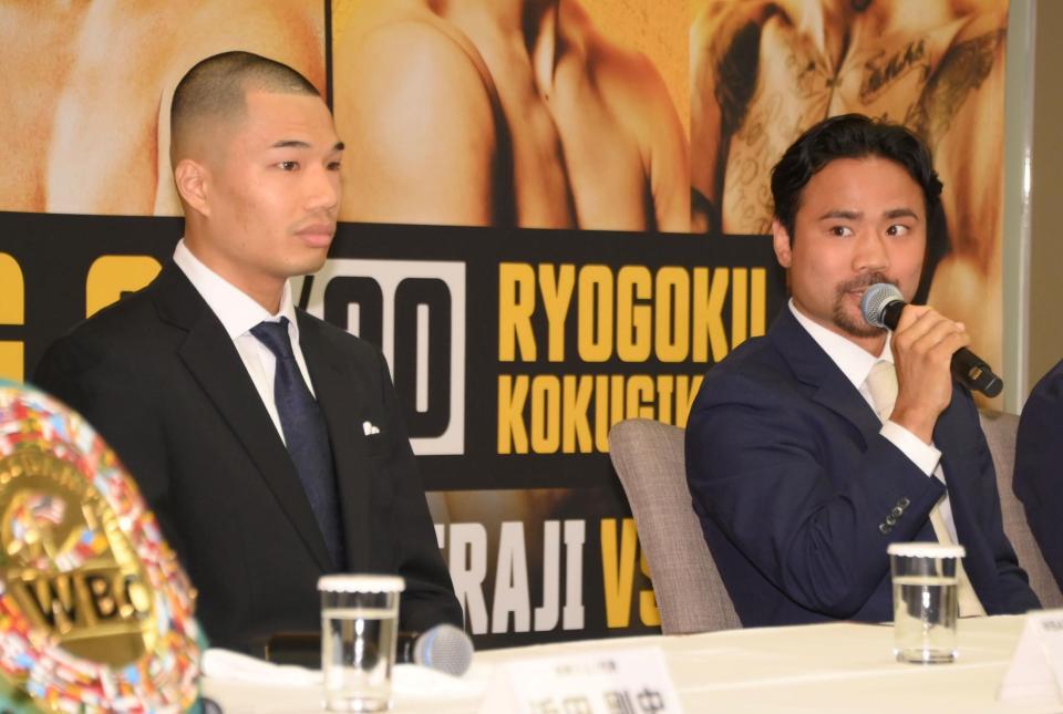 ＷＢＡ世界バンタム級王座決定戦で対戦する増田陸（左）と比嘉大吾（撮影・持木克友）