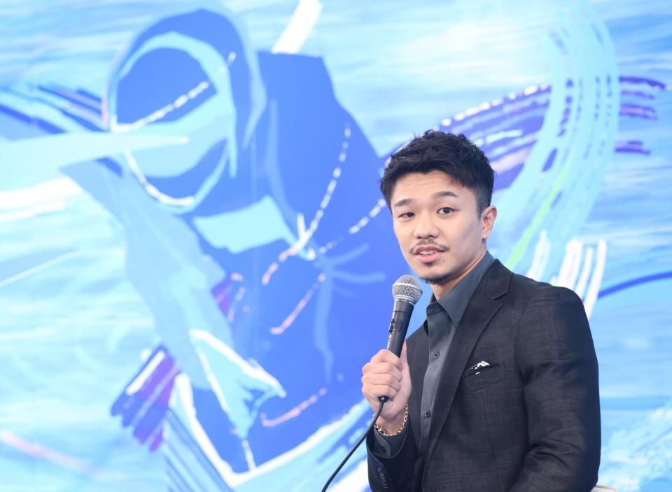ボートレースの番組に出演した中谷潤人（撮影・佐々木彰尚）