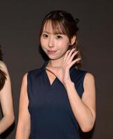 ラウンドガールを務める、あお（撮影・堀内翔）