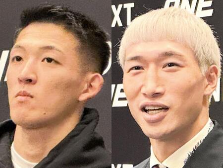 野杁正明（左）と安保瑠輝也