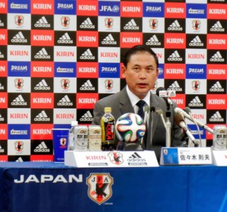 カナダ遠征のメンバー発表を行ったサッカー女子日本代表の佐々木則夫監督