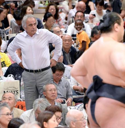 　大相撲を観戦したハリル監督