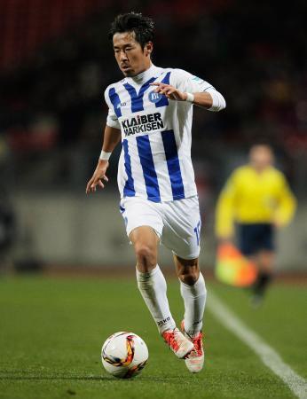 　ニュルンベルク戦にフル出場したカールスルーエの山田大記選手。（ゲッティ＝共同）