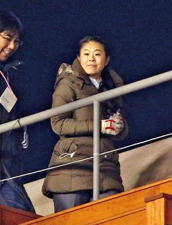 スタジアムを訪れた澤穂希さん（撮影・持木克友）