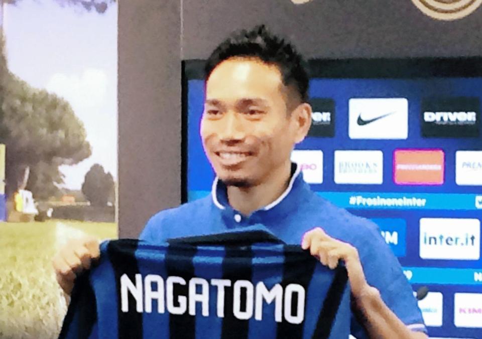 インテル・ミラノの日本代表ＤＦ長友佑都