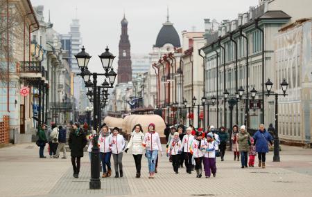 　観光客らでにぎわうロシア・カザニの中心街＝１１月（共同）