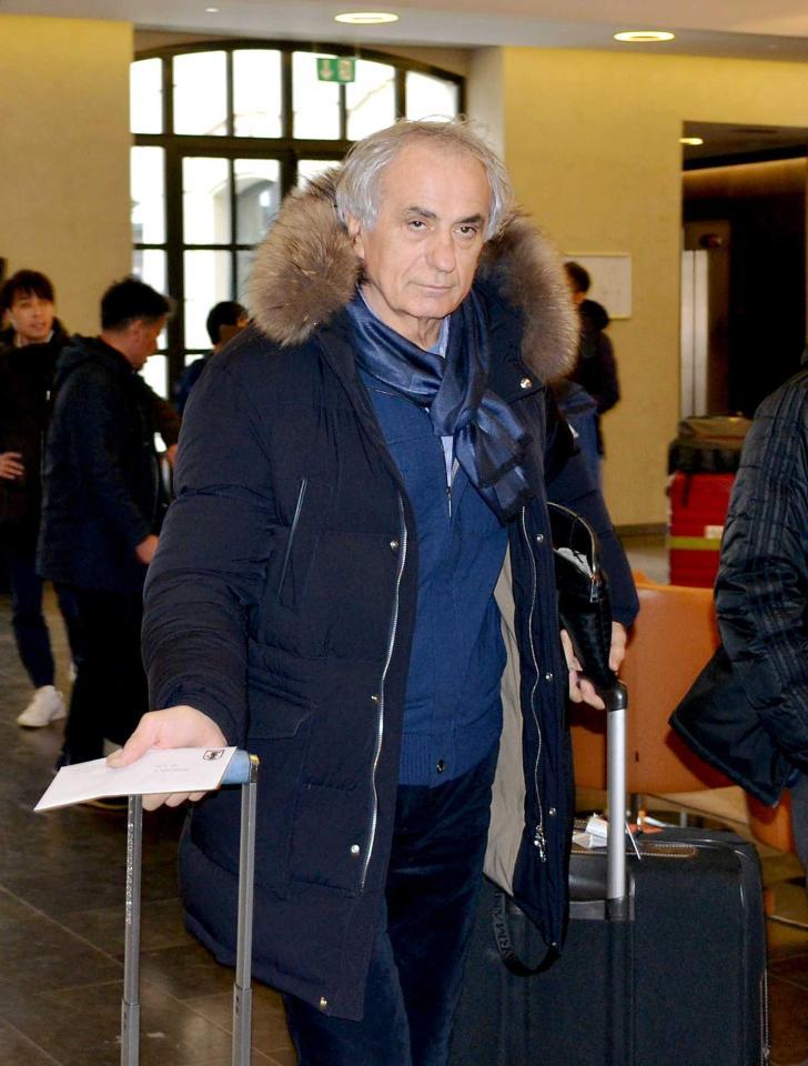 　リエージュの宿舎入りした日本代表のハリルホジッチ監督