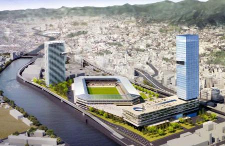 長崎の新サッカー場、構想図公表 市中心部の工場跡地