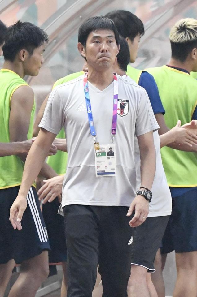 　サウジアラビアを破り、準決勝進出を決めたＵ－21日本代表の森保監督＝ボゴール（共同）