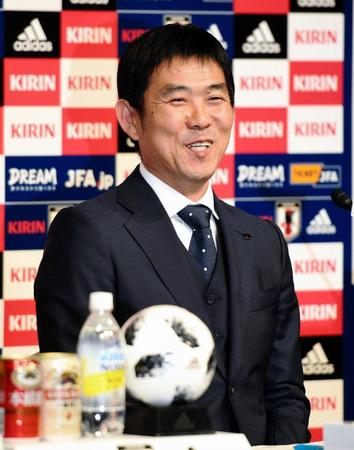 　代表選手を発表する森保一日本代表監督