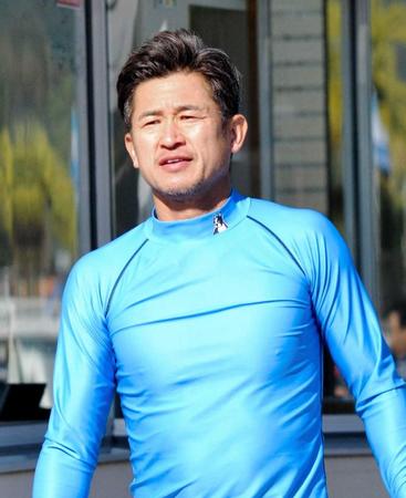 　充実の表情でトレーニングを終えた三浦知良