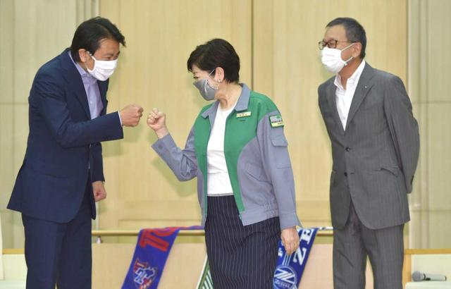 村井チェアマンが小池都知事を訪問　感染症対策を徹底しての再開約束