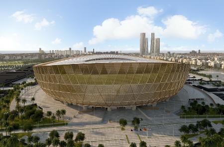 　サッカーの２０２２年Ｗ杯カタール大会で、会場となるルサイル競技場の完成イメージ（共同）