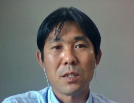 　オンラインで取材に応じるサッカー日本代表の森保監督＝２５日