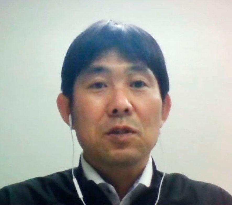 オンラインで取材に応じる日本代表の森保監督