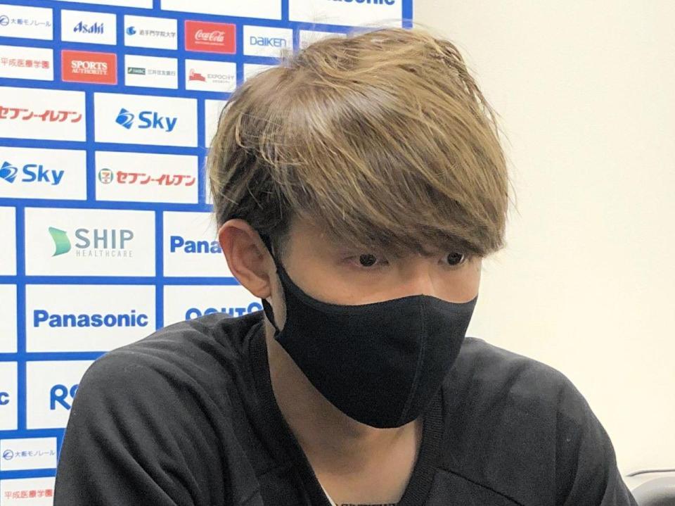 　オンライン取材に応じるＧ大阪ＦＷ宇佐美（ガンバ大阪提供）