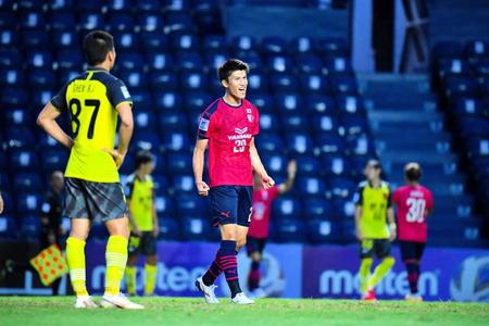 　先制ゴールを決めて喜ぶＣ大阪ＦＷ加藤（セレッソ大阪提供）