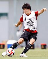 　スペイン代表との強化試合に向け、調整する相馬