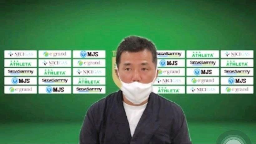 試合後のオンライン会見に出席した東京Ｖ・永井監督