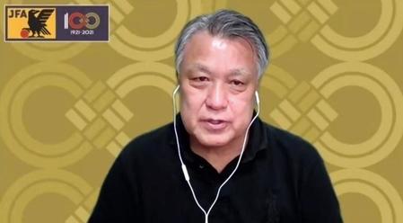 オンライン取材に応じた田嶋幸三会長