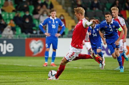 デンマーク、７連勝で王手サッカーＷ杯欧州予選Ｆ組