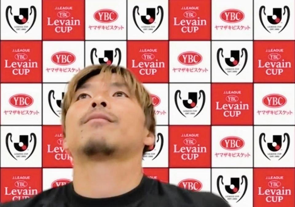 オンライン取材に応じるＣ大阪ＭＦ乾