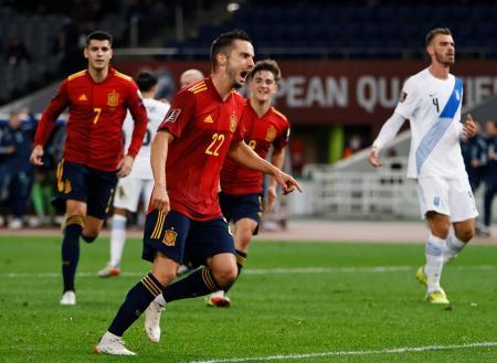 サッカー、スペインが首位に浮上Ｗ杯欧州予選Ｂ組