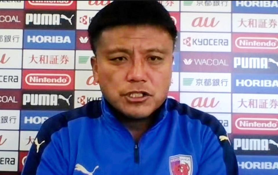 オンライン取材に応じる京都・チョウ貴裁監督