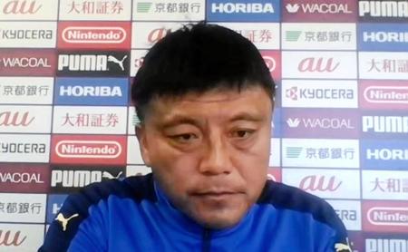 オンライン取材に応じる京都・チョウ貴裁監督