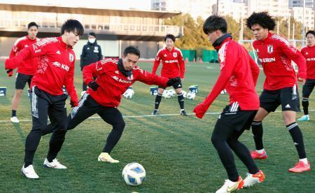 サッカー、試合形式で戦術確認Ｗ杯アジア予選、日本代表候補