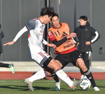 　流通経大とのトレーニングマッチに出場した武藤