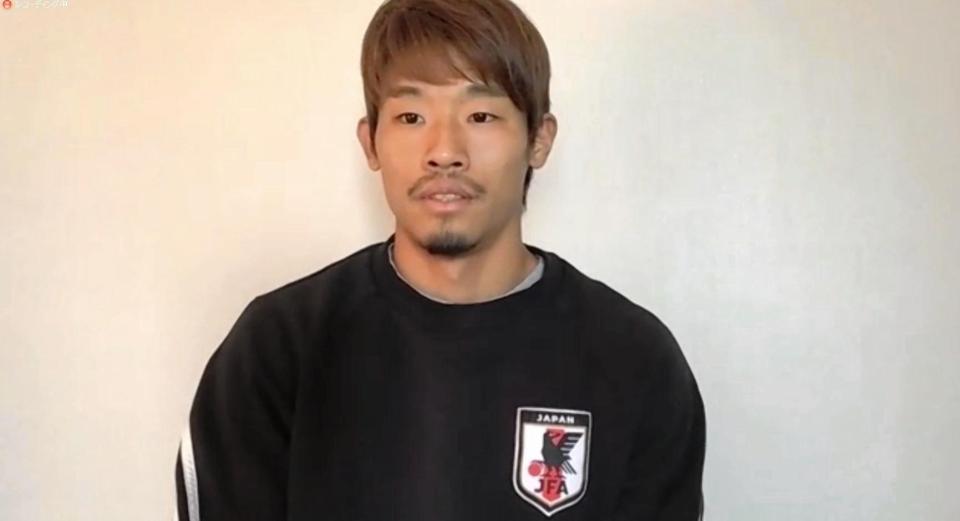 オンライン取材に応じた守田英正