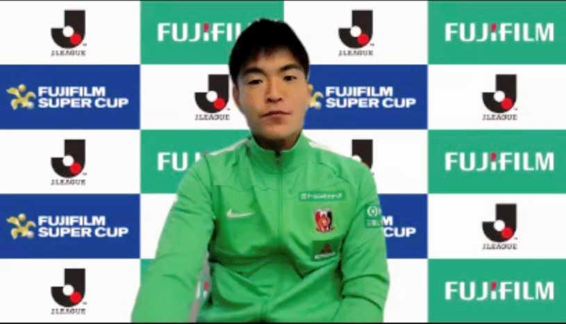 　オンライン取材に応じる浦和・西川