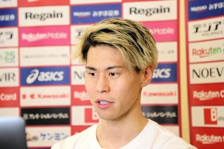 　オンライン取材に応じる神戸ＭＦ橋本（Ｃ）ＶＩＳＳＥＬ　ＫＯＢＥ