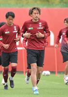 　ランニングする神戸・菊池流帆（撮影・高部洋祐）