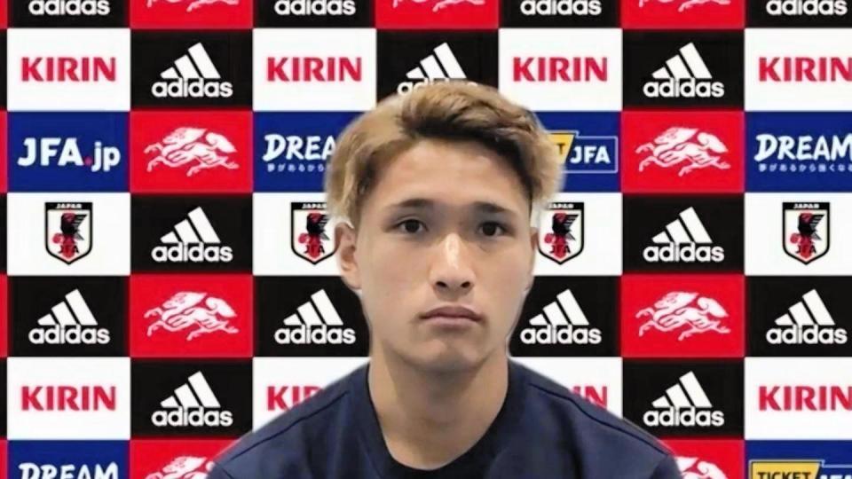 オンライン取材に応じたＭＦ松木玖生