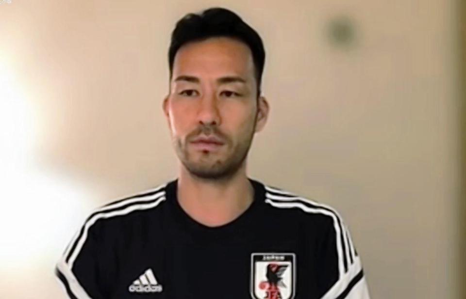 オンライン会見に参加した吉田麻也