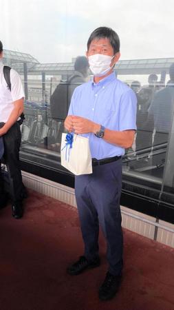 　欧州視察の出発前に取材に応じた日本代表の森保監督