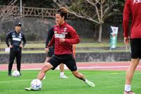 　沖縄キャンプ中のＶ神戸・汰木康也（ⓒＶＩＳＳＥＬ　ＫＯＢＥ）