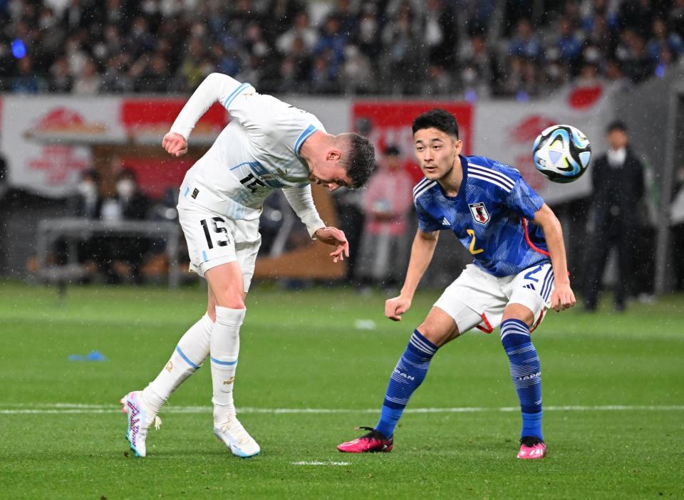 前半、先制ゴールをきめるバルベルデ（撮影・金田祐二）