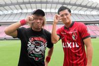 　３１日から公式ＹｏｕＴｕｂｅチャンネルでスペシャル対談が公開される新日本・内藤哲也（左）と鹿島・植田（ⓒＫＡＳＨＩＭＡ　ＡＮＴＬＥＲＳ）