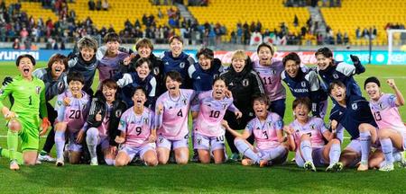 　サッカー女子Ｗ杯決勝トーナメント１回戦でノルウェーに快勝し、８強入りを果たしたなでしこジャパン＝５日、ニュージーランド・ウェリントン（共同）