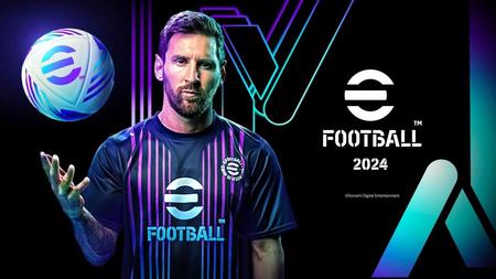 「ｅＦｏｏｔｂａｌｌ２０２４」のアンバサダーに就任したメッシ（ⓒＫＯＮＡＭＩ）