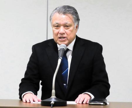 　記者会見を開いた日本サッカー協会（ＪＦＡ）の田嶋幸三会長