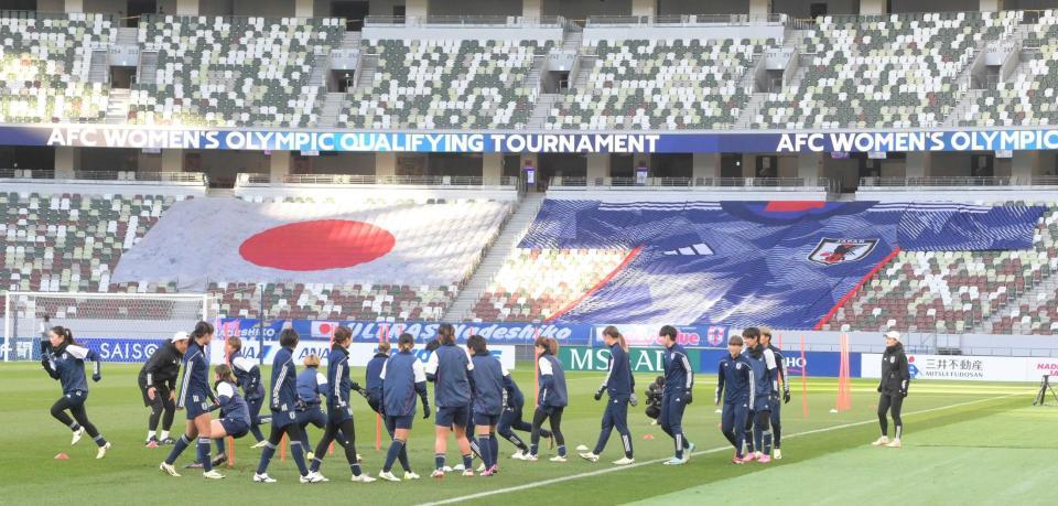 　北朝鮮戦に向けて調整するサッカー日本女子代表場