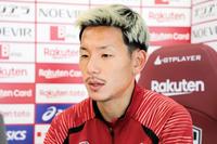 　オンライン取材に応じる神戸・井手口　©ＶＩＳＳＥＬ　ＫＯＢＥ