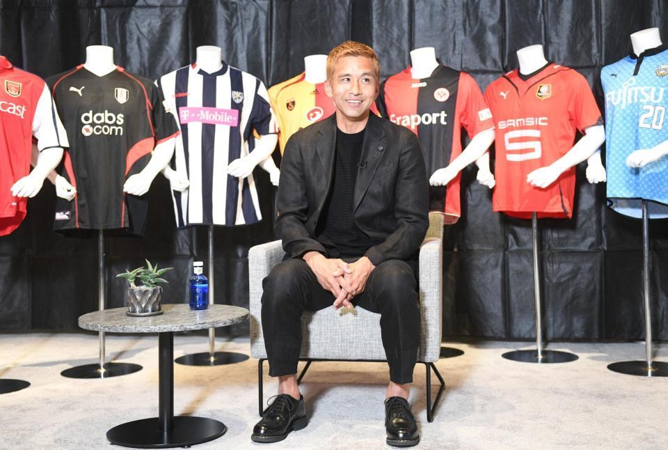 　現役引退を発表した稲本潤一（撮影・佐々木彰尚）