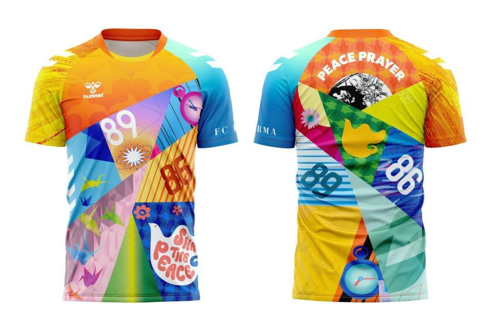 　ヒュンメルが受注販売するチャリティーユニホームのデザイン