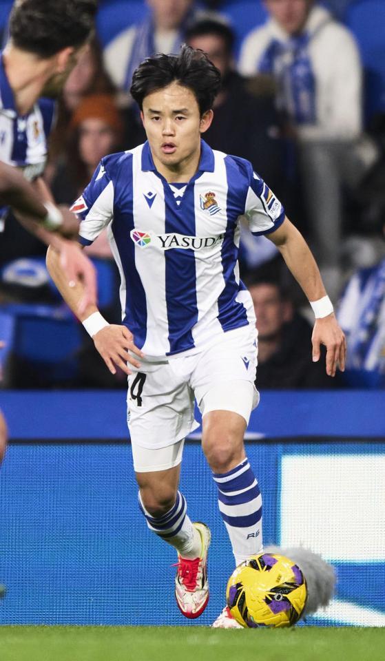 　レガネス戦の前半、攻め込むレアル・ソシエダードの久保（共同）