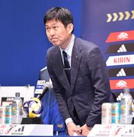 　メンバー発表会見に臨む日本代表・森保監督（撮影・開出牧）